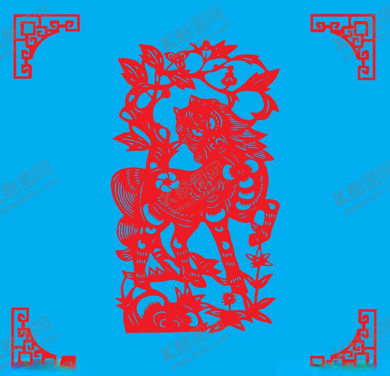 编号：98895310241902234969【酷图网】源文件下载-马剪纸
