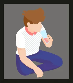 手绘男人男孩卡通动画
