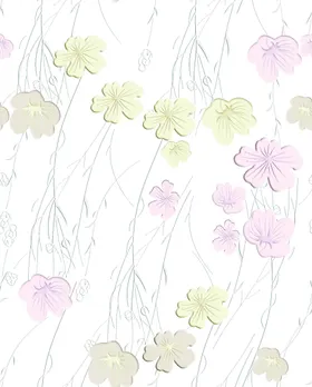 手绘花数码印流行线条