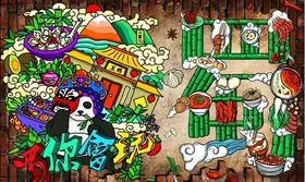 正宗火锅背景墙PSD模板下载