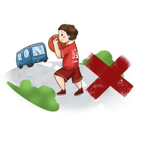 禁止在公路上打球