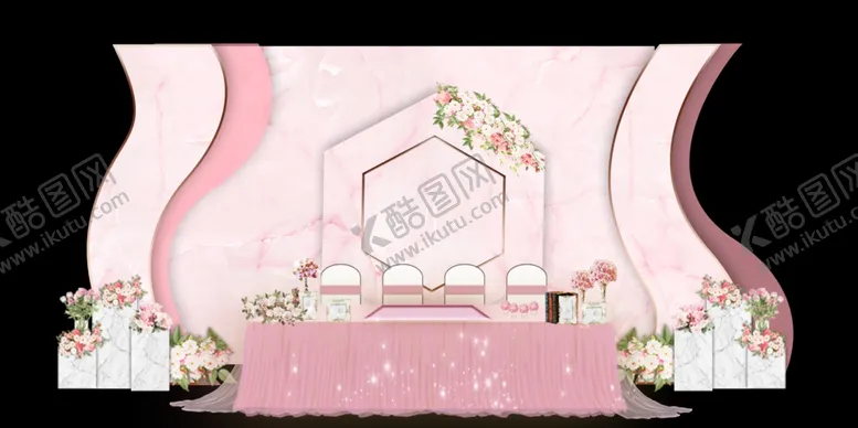 编号：10650509221503518222【酷图网】源文件下载-粉色婚礼宴会主题背景