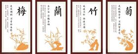 梅兰竹菊中式装饰画