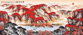 装饰画国江山如高清鸿运当头