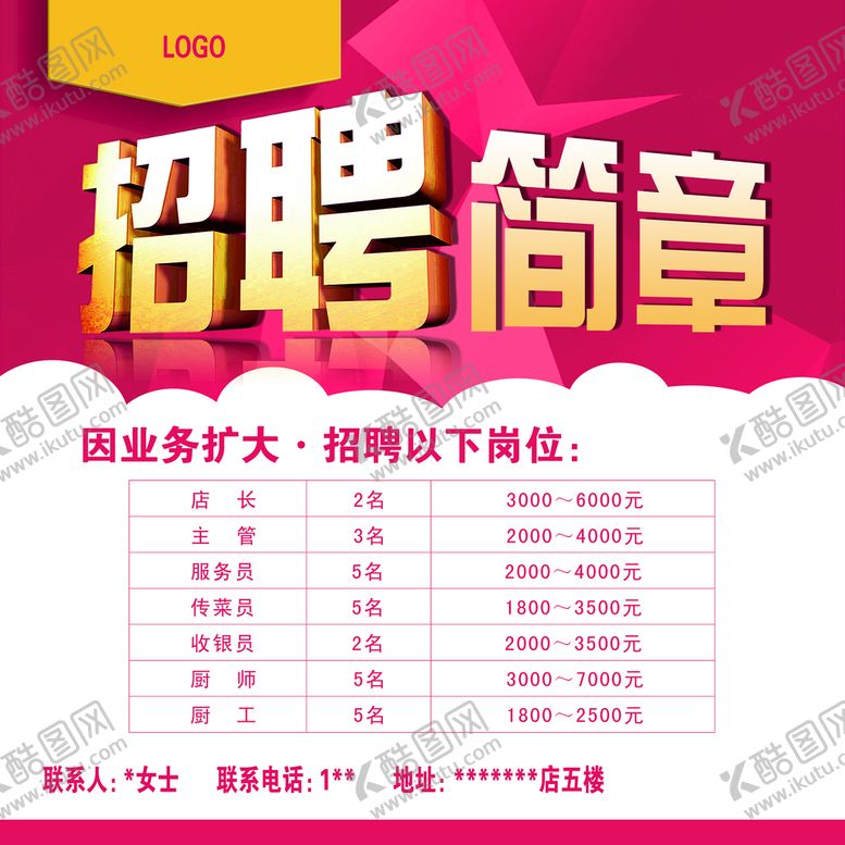 编号：02349510031531068057【酷图网】源文件下载-招聘简章