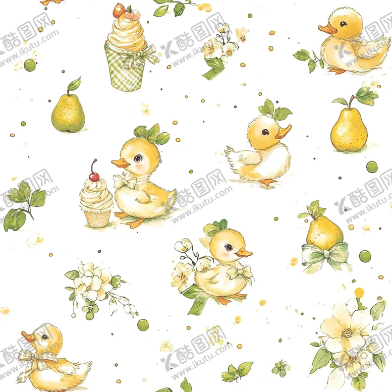 编号：69258707011009289149【酷图网】源文件下载-可爱动物水果花卉图案