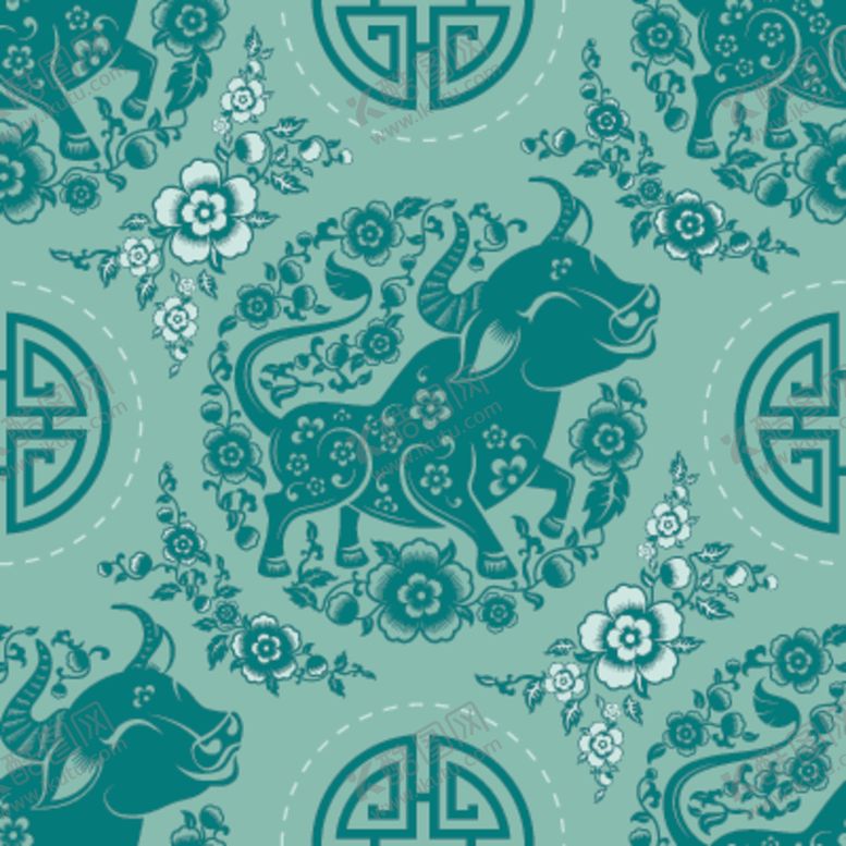 编号：25394405070210083506【酷图网】源文件下载-牛新年展板背景