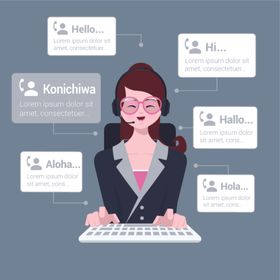 卡通客服人员