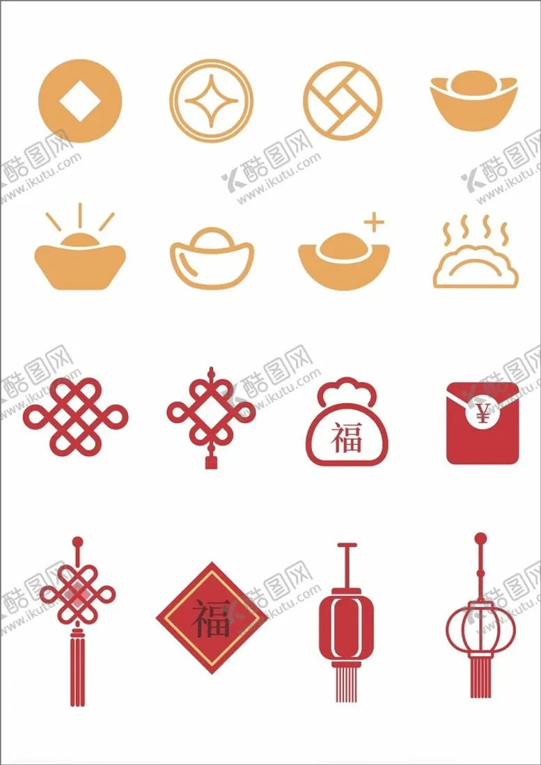 编号：87359602272216191969【酷图网】源文件下载-福字元素图标