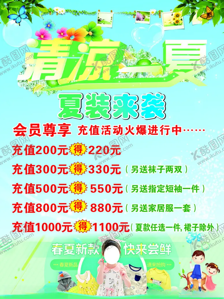 编号：76836102240246362998【酷图网】源文件下载-夏季童装海报