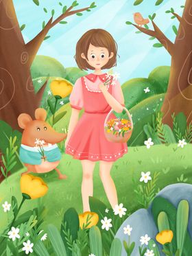 春分海报立夏季手绘季