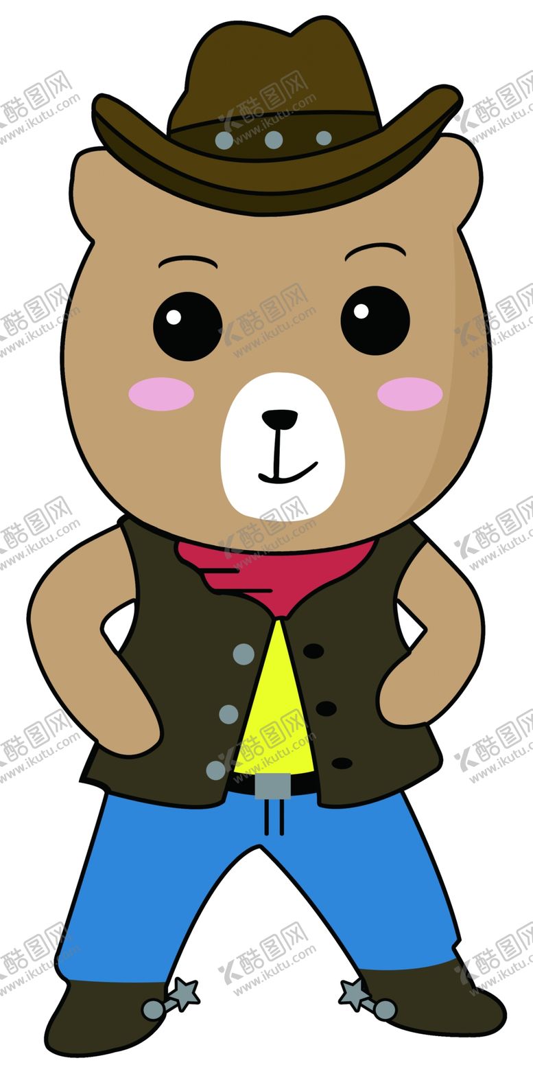 编号：87276810291007074894【酷图网】源文件下载-牛仔卡通熊