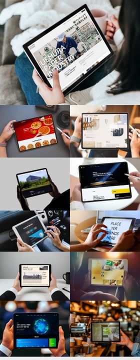 手持横向iPad平板场景样机