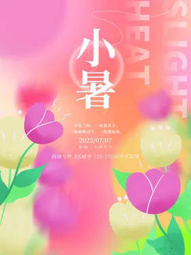 小暑海报大节气地产单图中式