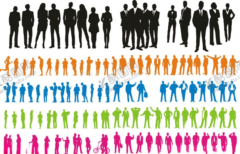 编号：50966711191950267125【酷图网】源文件下载-商务人物剪影