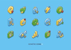 多彩卡通图标集合