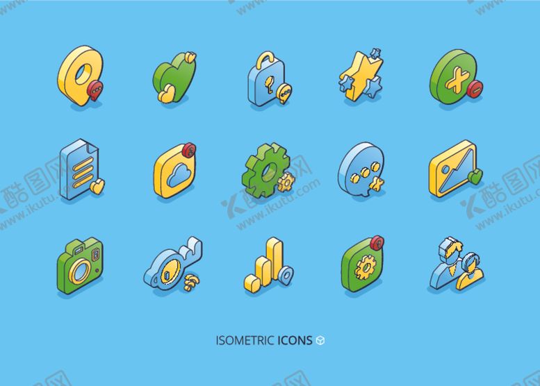 编号：56411704012006065077【酷图网】源文件下载-多彩卡通图标集合