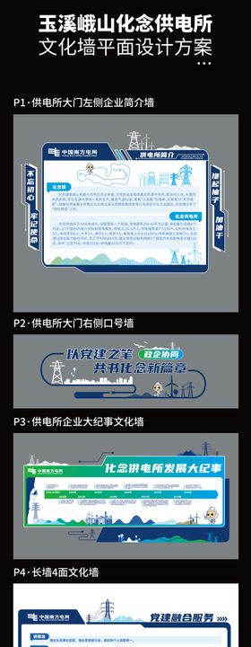 供电所文化墙背景板