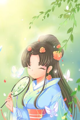 复古旗袍女装图片美国潮插画人物插画