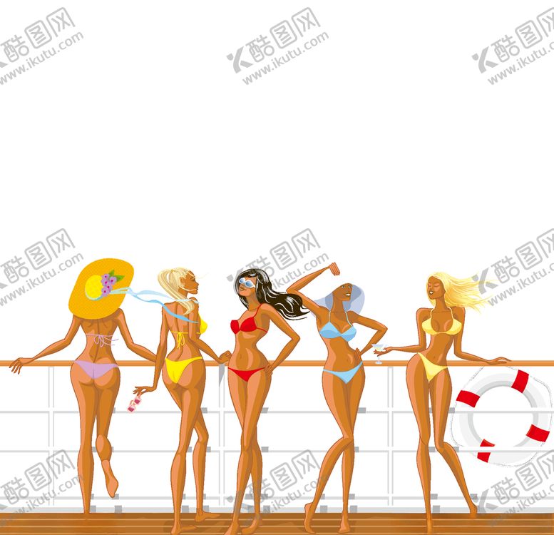 编号：48255909261048484305【酷图网】源文件下载-卡通沙滩度假