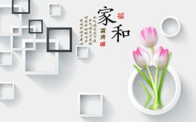 电视墙背景画金色玫瑰欧式背景