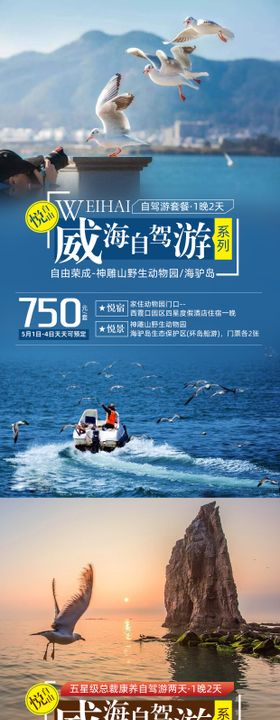 威海自驾游旅游海报系列