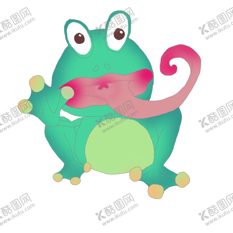 编号：25389705010727278763【酷图网】源文件下载-伸着长舌头的青蛙