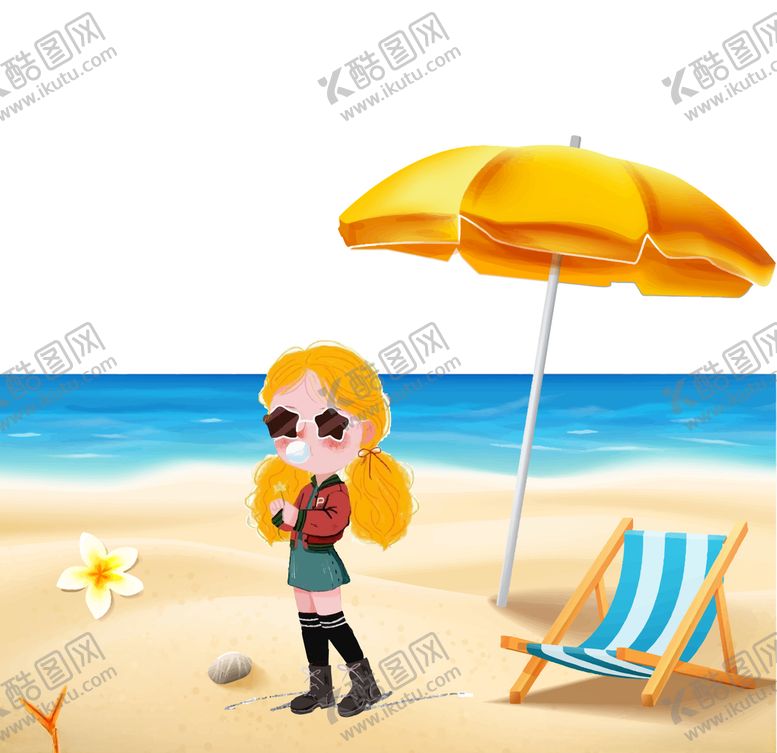 编号：83861309190917231657【酷图网】源文件下载-海边度假女孩