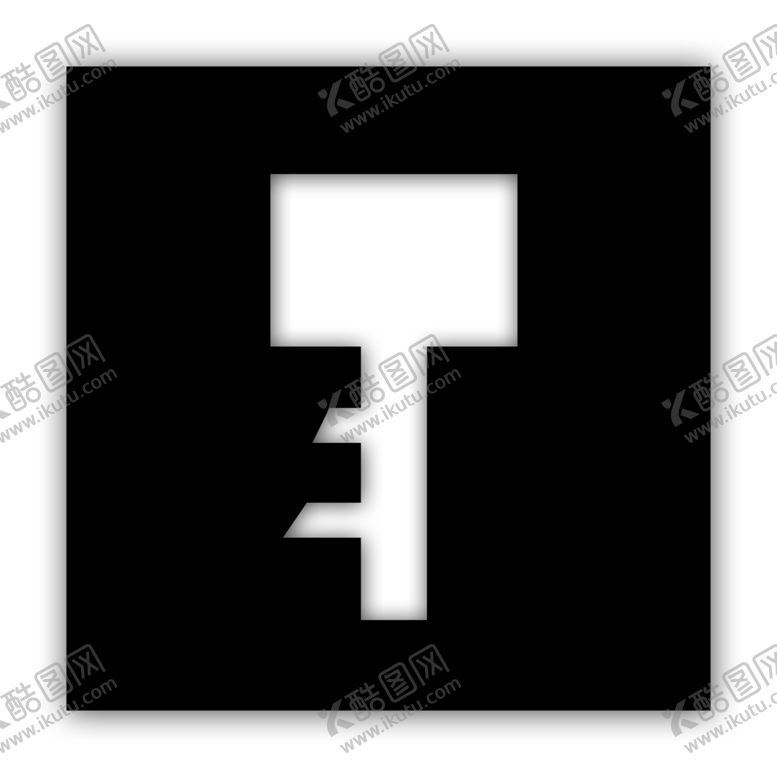 编号：22569211011928515381【酷图网】源文件下载-黑白方形钥匙