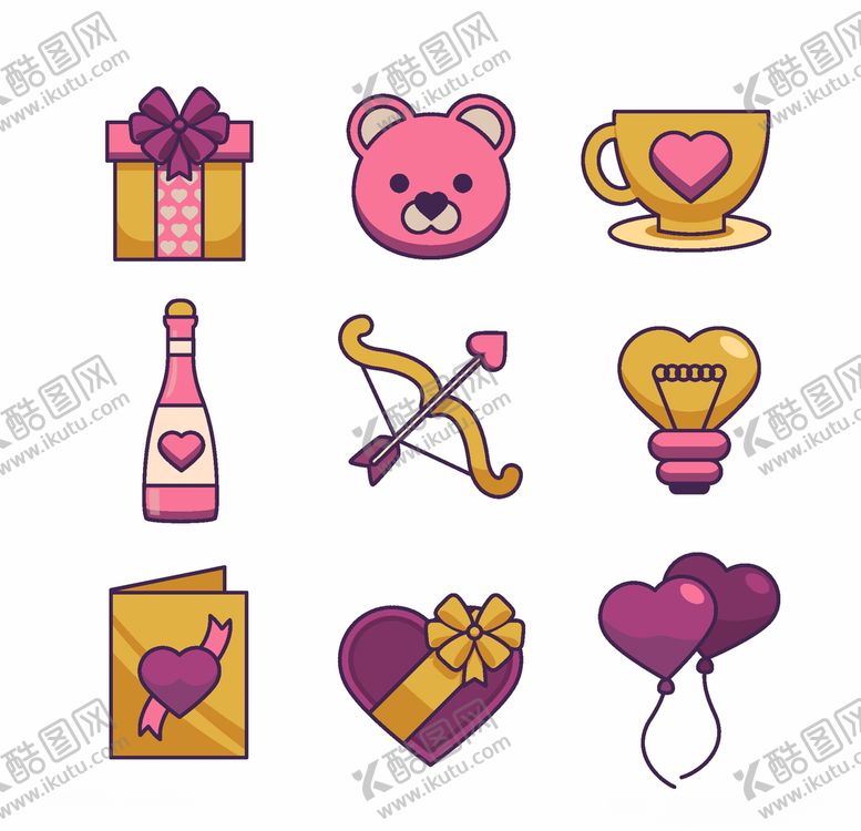 编号：10421309200457178765【酷图网】源文件下载-浪漫情人节元素