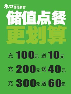 储值点餐优惠活动海报灯箱展板