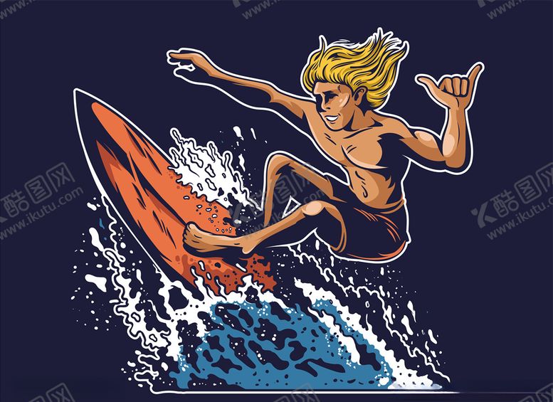 编号：98393510132139265182【酷图网】源文件下载-卡通冲浪男孩