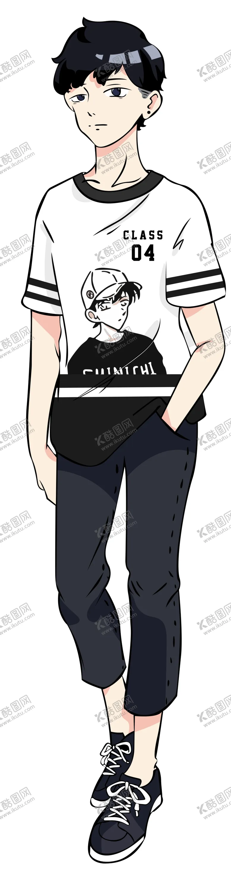 编号：15815307012345036014【酷图网】源文件下载-卡通男孩漫画唯美头像T恤热图