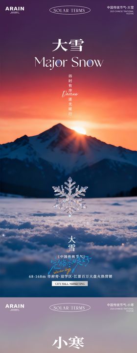 大雪小寒风景摄影简约地产海报