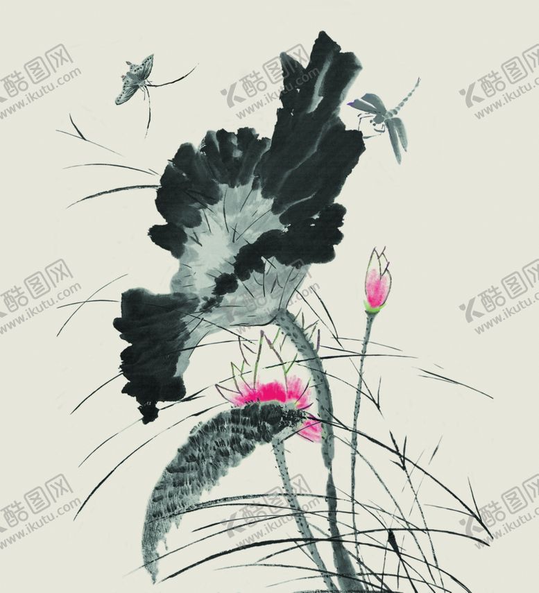编号：54312910100634309142【酷图网】源文件下载-水墨荷花