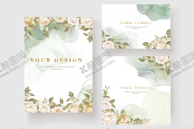 编号：81217411020227587040【酷图网】源文件下载-花卉背景婚礼请柬设计