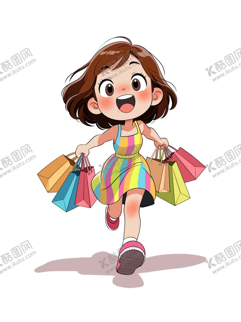 编号：25188404042327143459【酷图网】源文件下载-开心购物的小女孩