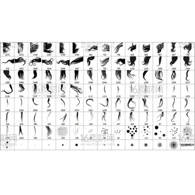 编号：45490111071831266722【酷图网】源文件下载-110款逼真女性头发效果PS笔