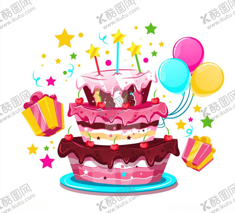 编号：92184905070912474784【酷图网】源文件下载-卡通生日蛋糕矢量素材