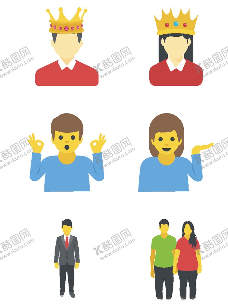 编号：52211010231530442394【酷图网】源文件下载-手绘人物图标
