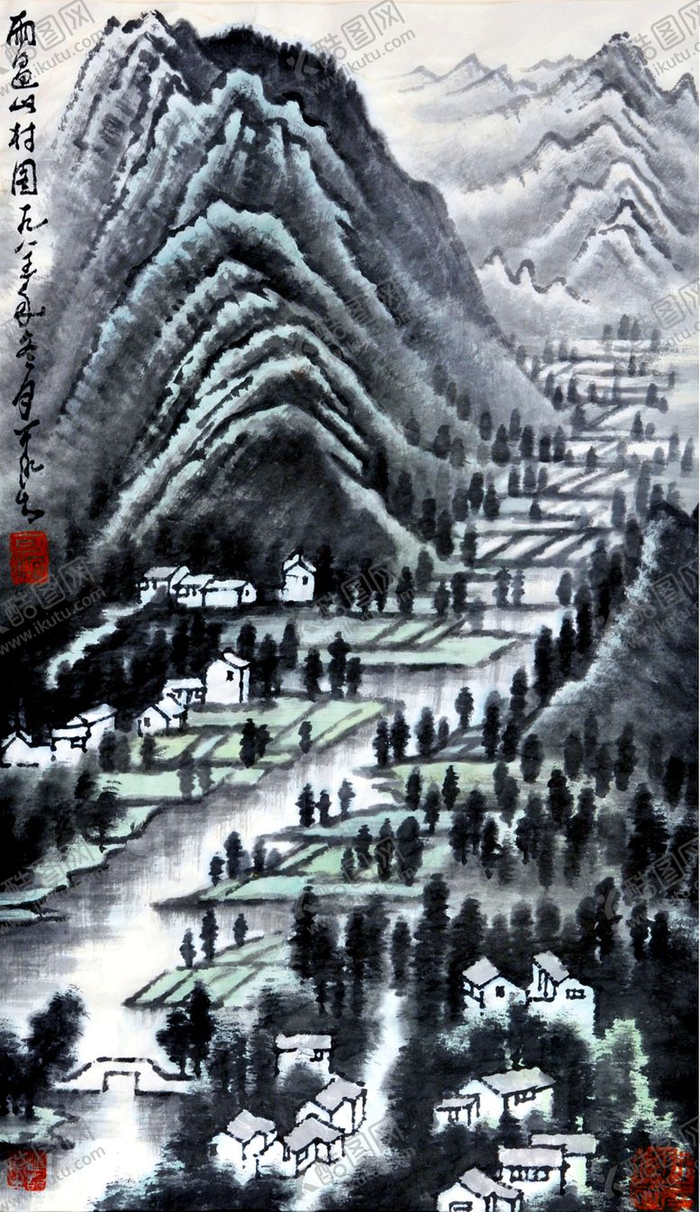 编号：35709307082043523133【酷图网】源文件下载-李可染国画山水画