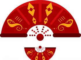 中国风红色扇子