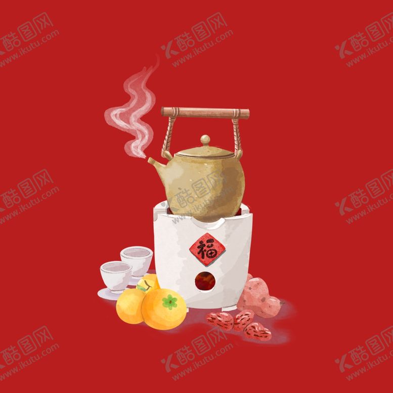 编号：48724001141332435095【酷图网】源文件下载-手绘围炉煮茶