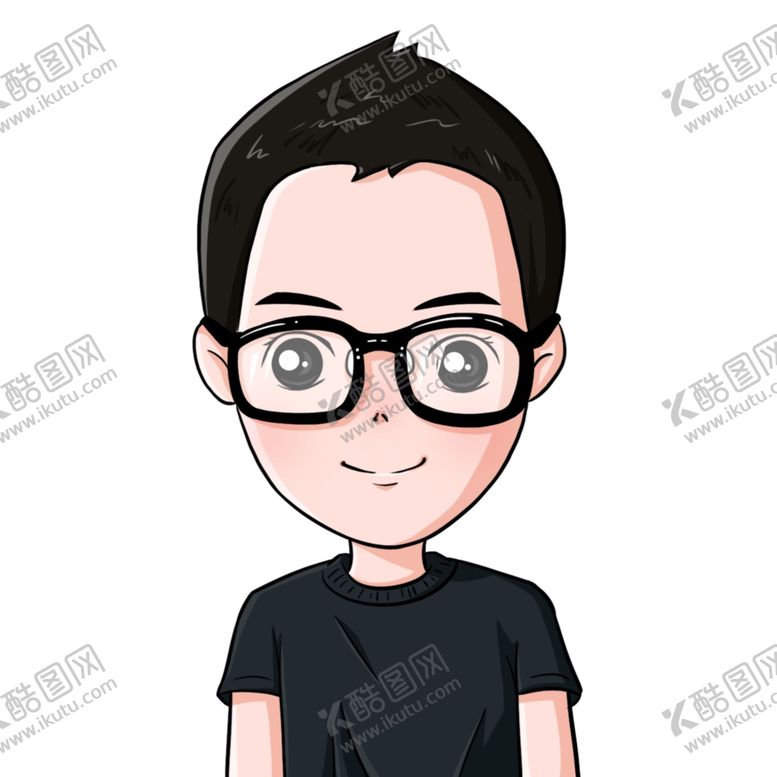 编号：50037810080154516158【酷图网】源文件下载-卡通Q版可爱戴眼镜男生头像