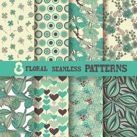 6款薄荷绿图案集合