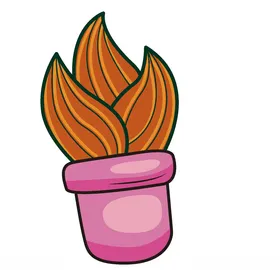 盆栽绿植蔬果简笔图卡通物