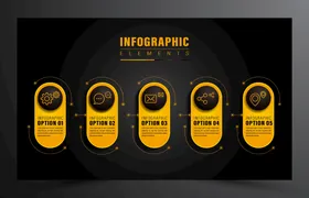信息图表结构排列设计分类标签