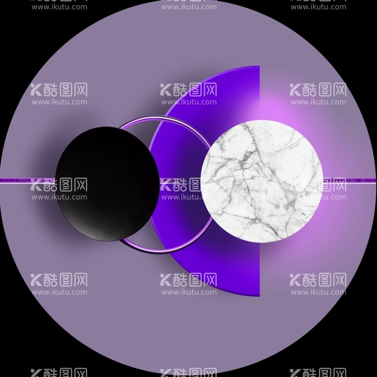 编号：83276411290457596998【酷图网】源文件下载-轻奢几何唯美圆形挂画装饰画