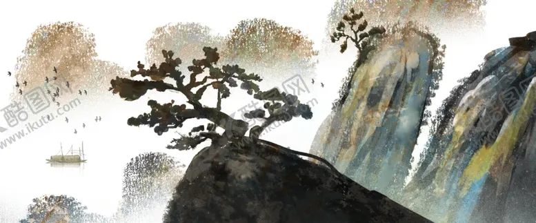 编号：40223302122249515416【酷图网】源文件下载-水墨山水画