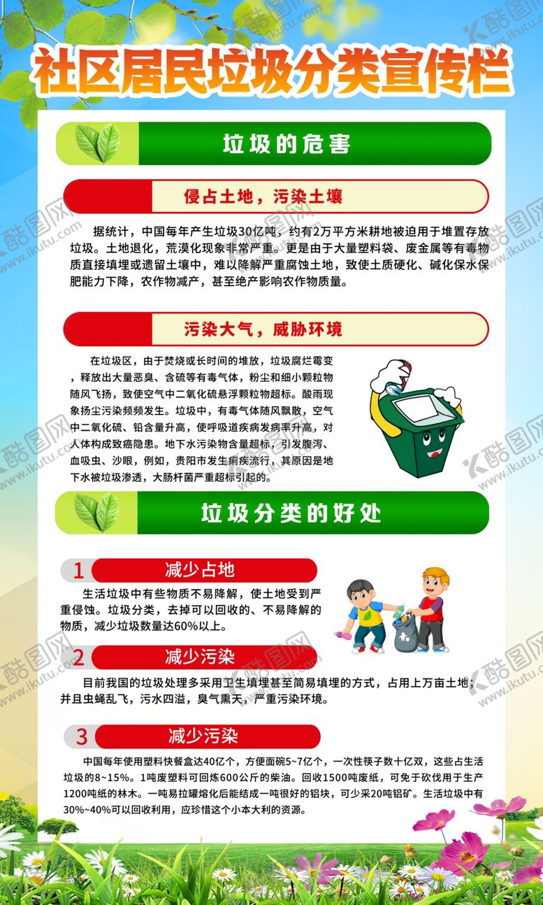 编号：99744906181806075533【酷图网】源文件下载-社区垃圾分类公益宣传海报素材
